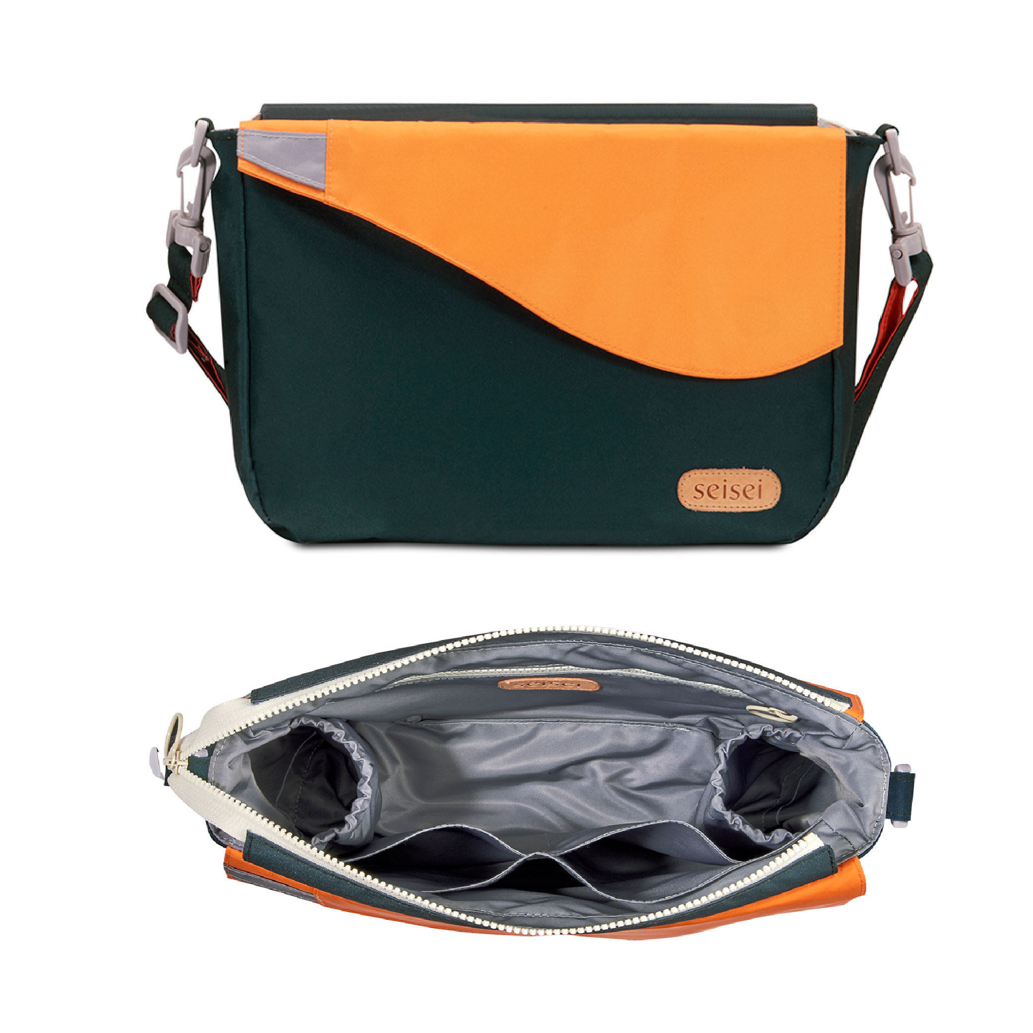 Eco-friendly Crossbody bag & tote bag Two-in-one, Reversible yoyo bag (Tangerine), , large