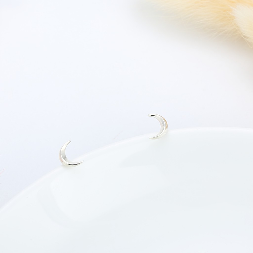 【Angel & Me】Crescent Moon s925 sterling silver earrings Birthday gift, , large
