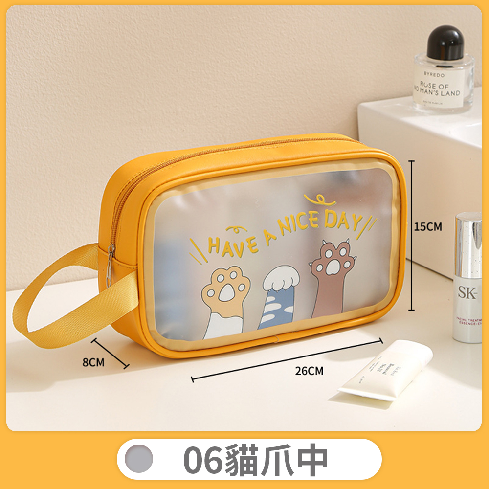 【B&B幸福雜貨】PVC防水盥洗包-貓爪中號 CF9034A11-01, , large