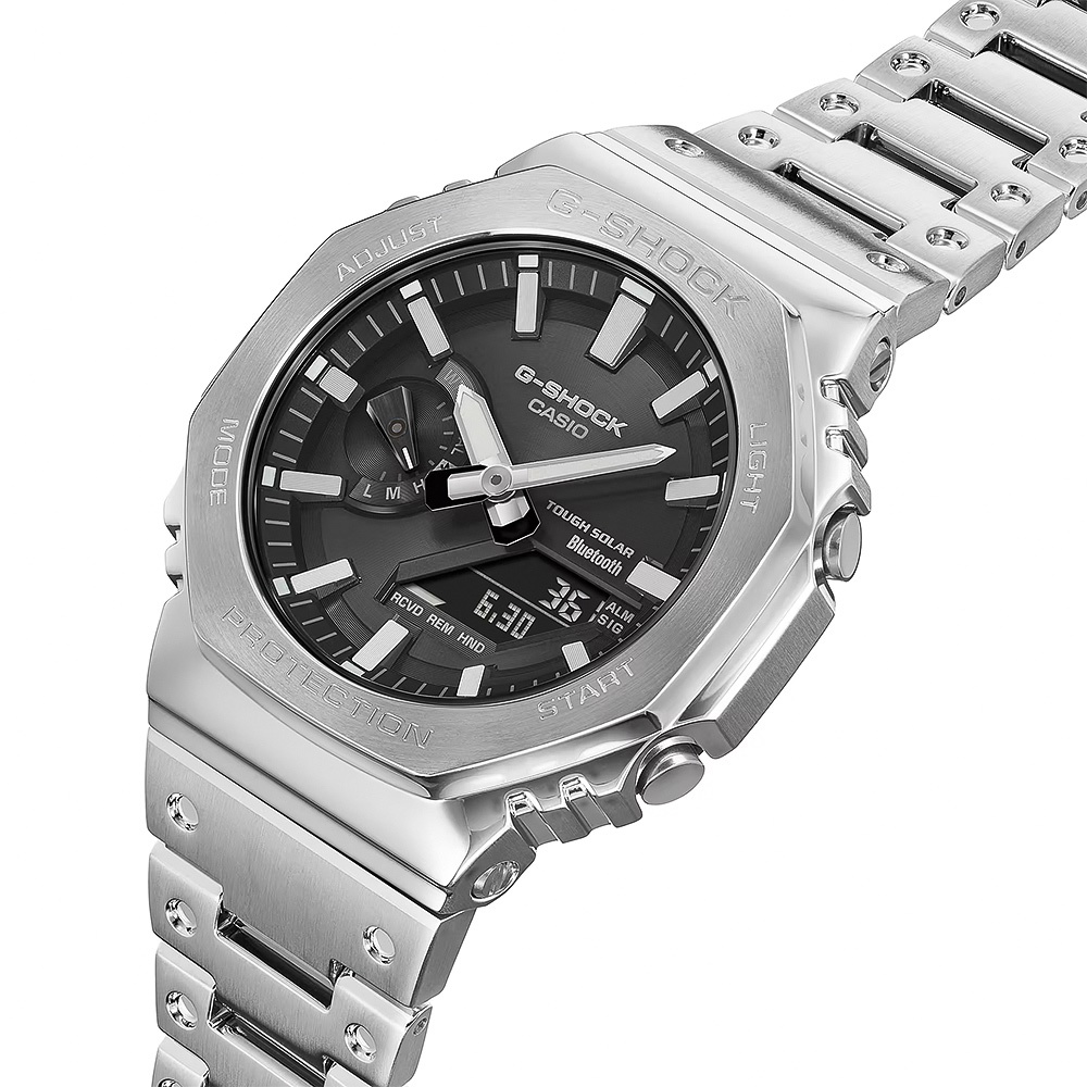 CASIO 卡西歐 G-SHOCK 全金屬 雙顯太陽能藍牙手錶 GM-B2100SD-1A, , large