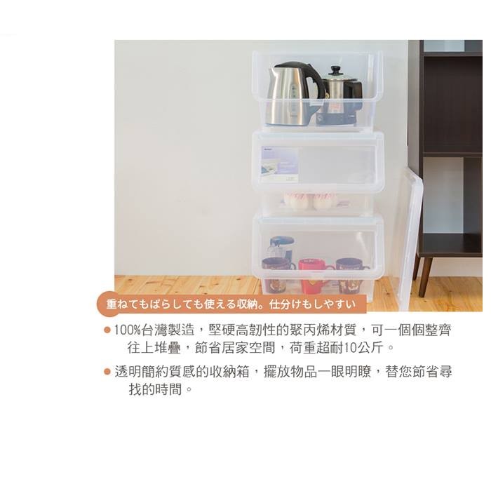 【Y HOUSE】Large-mouthed transparent white storage box Plastic storage box-large, , large