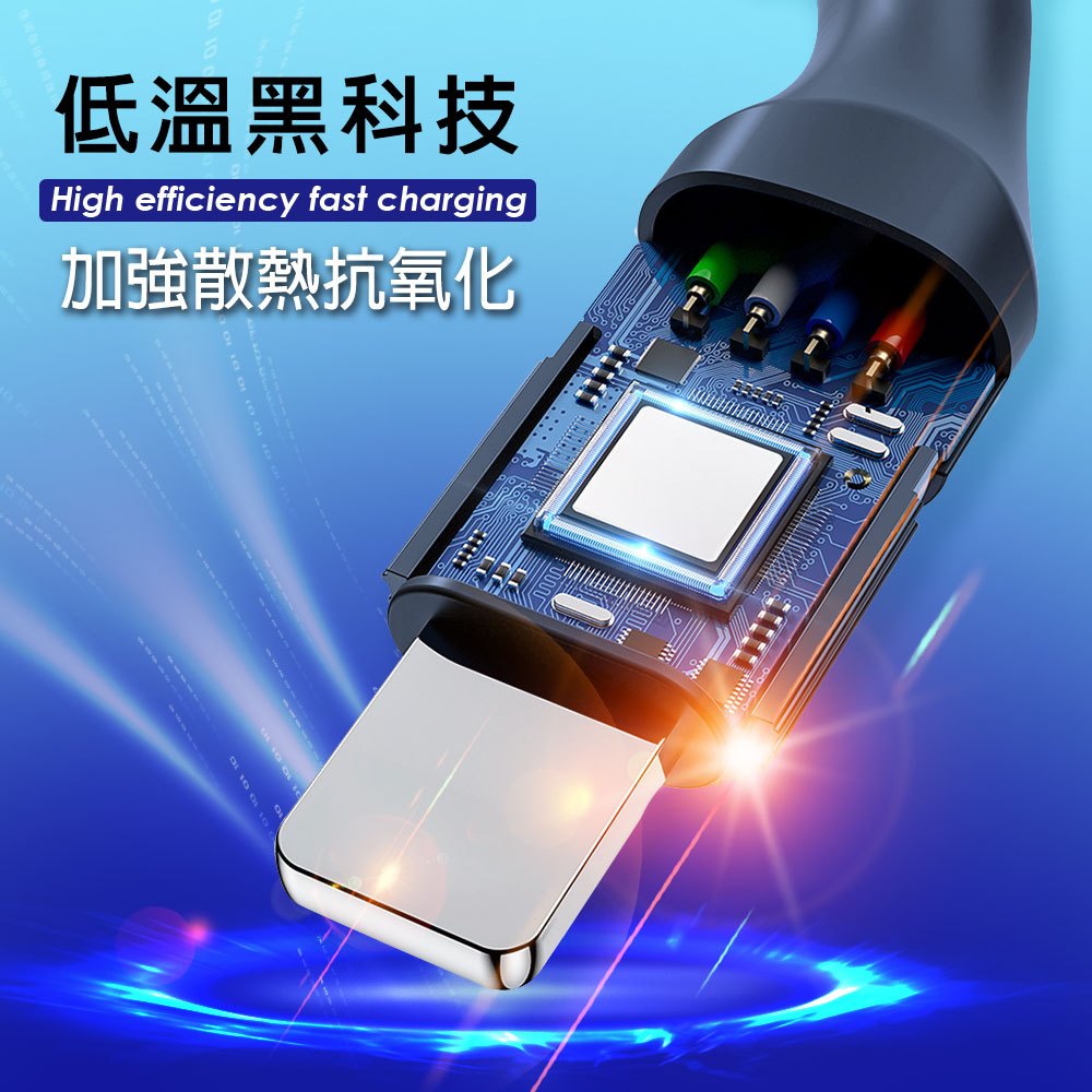 GT-2565 Dual Connector USB 3-in-1 Fast Charging Cable for iPhone/Android, , large