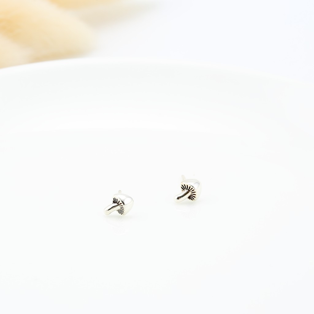 【Angel & Me】神奇 蘑菇 香菇 一對 s925 純銀 耳環 耳夾 禮物, , large