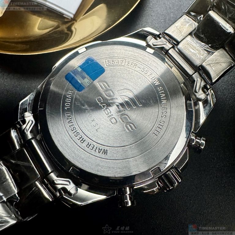 [星晴錶業]CASIO手錶,44mm,CA56830黑色錶面銀錶殼銀色精鋼錶帶款, , large
