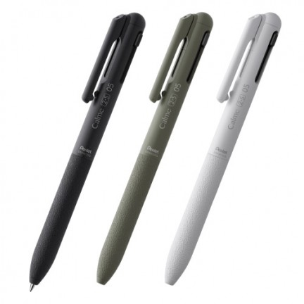 飛龍PENTEL Calme靜暮 三用輕油性筆-0.5mm黑+紅+自動鉛筆(XBXAW355)黑桿, , large