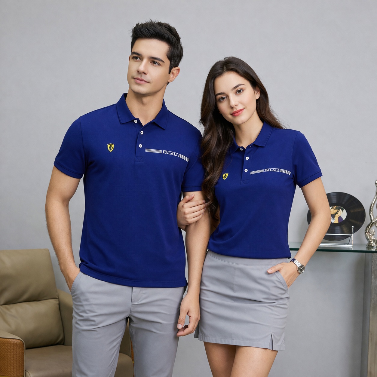  【FALALI】Short-sleeved cooling polo shirt - Women's (navy bluw), , large