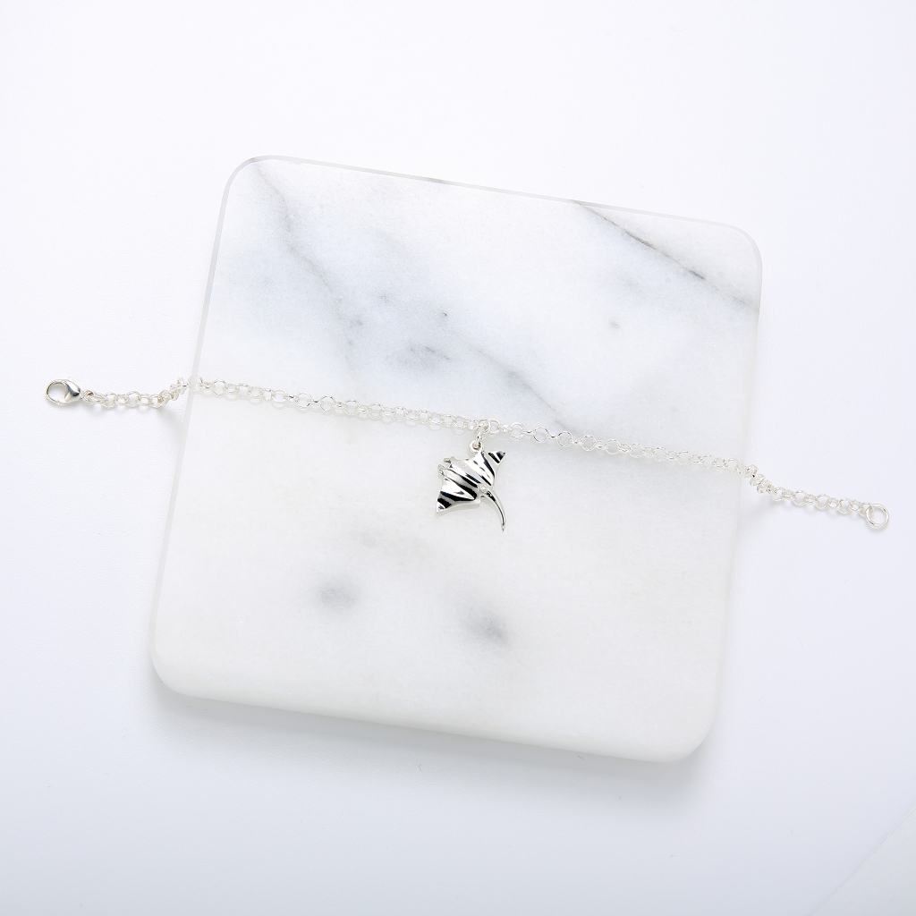 【Angel & Me】Lucky Manta Stingray s925 sterling silver bracelet Birthday gift, , large