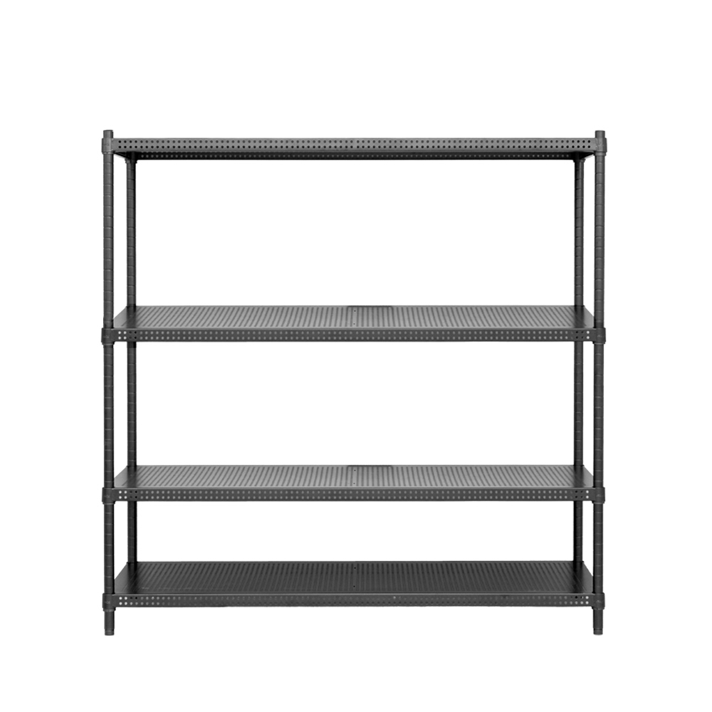 【Y HOUSE】120x45x120cm perforated plate four-layer rack perforated plate rack iron rack - black paint, , large