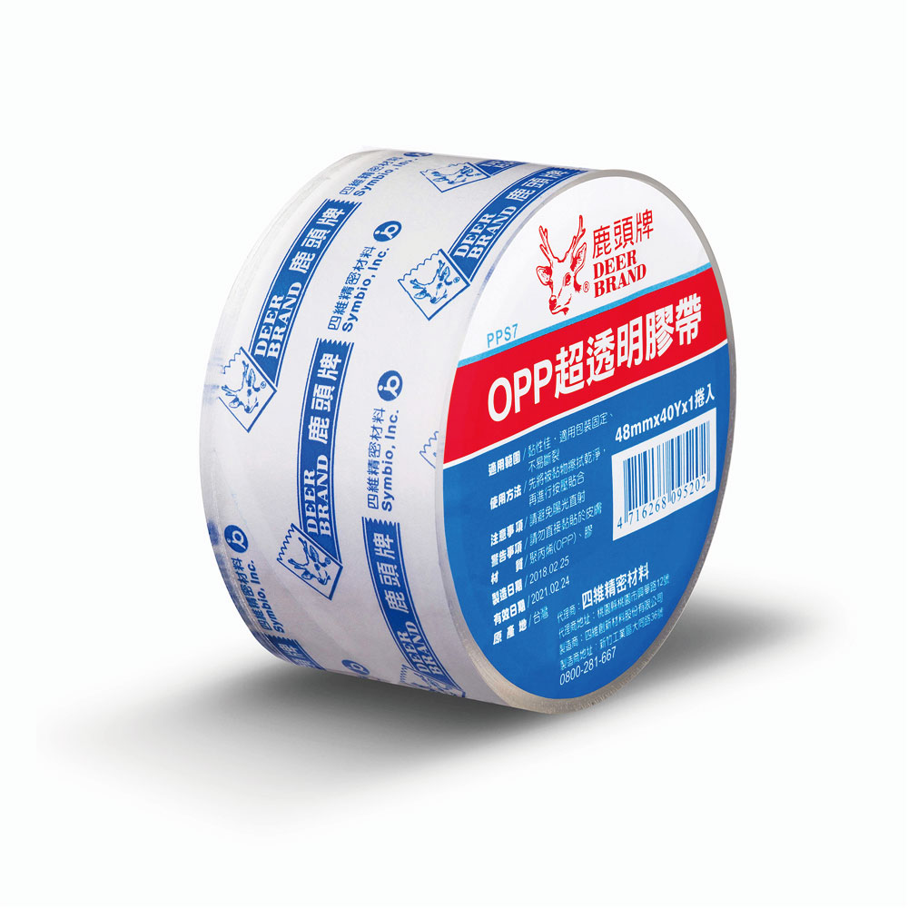 【四維】鹿頭牌 OPP超透明膠帶 48mm X 40Y 6捲/盒 PPS7, , large