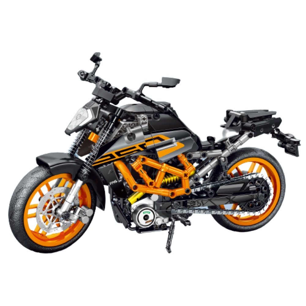  [Brick Republic]Senbao 713001 Heavy Motorcycle &ndash; Orange & Black (Educational Building Blocks), , large