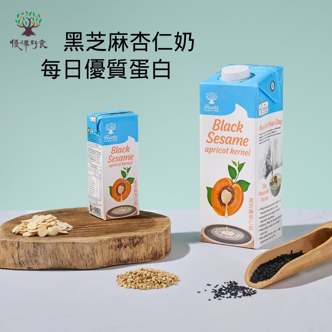 Roots Black Sesame Apricot Kernel 200ml X6 packs Plant Based Milk, , large