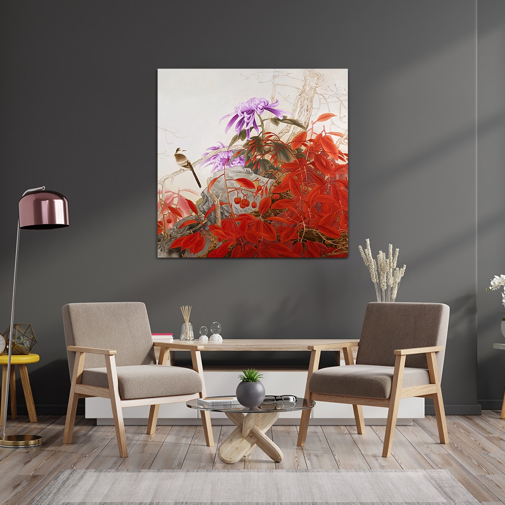 【御畫房】鳥語花香 國家一級畫師手繪油畫80&times;80cm(VF-169), , large
