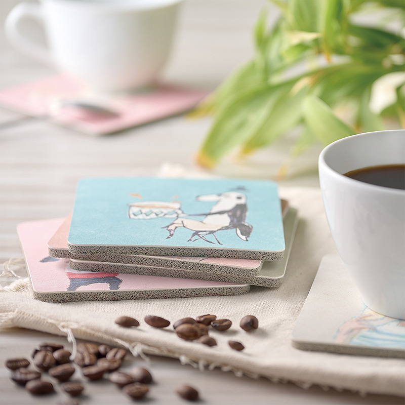 【Monster】 Soft Diatomaceous Earth Absorbent Coaster &ndash; A Cup of Life &mdash; Ducky Shen (10x10cm) &ndash; Coffee Dooggyy, , large