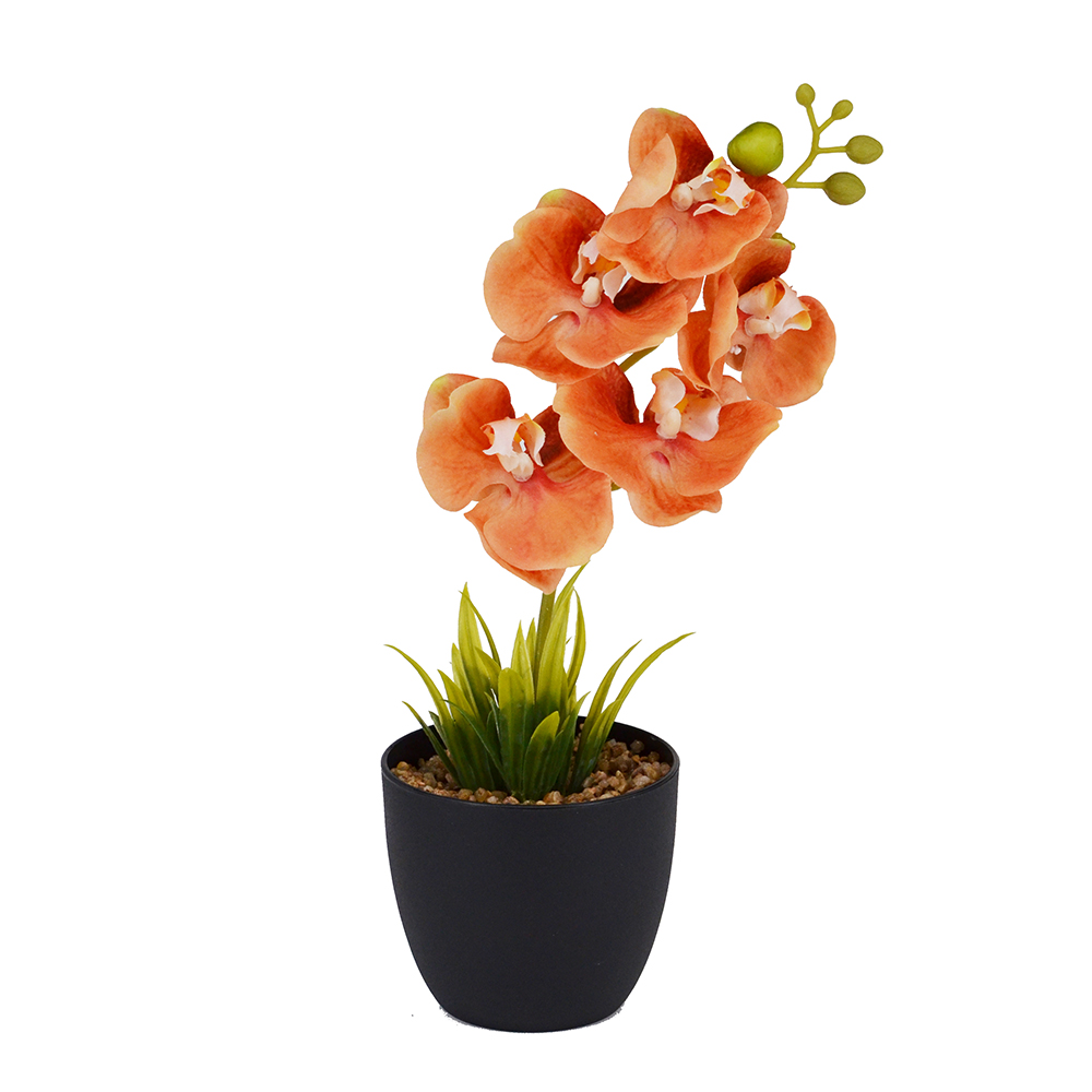 ARTIFICIAL PLANT W/BLACK POT-ORANGE, , large