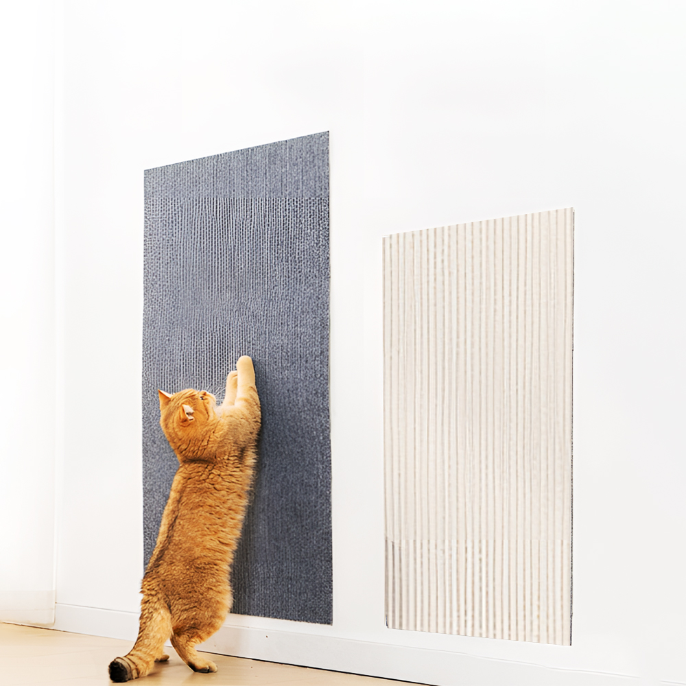 【上手家居】貓咪攀爬貼 60x100cm 2片組 米白色60*100(防貓抓.貓抓板 /抓貼/防抓貼/貓咪抓板/貼牆貓抓板/沙發防抓貼), , large