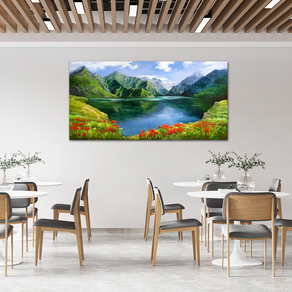 【御畫房】天池 國家一級畫師手繪油畫60&times;120cm(VF-128), , large