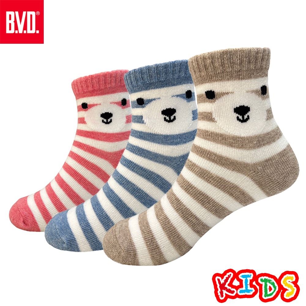 【BVD】熊熊1/2童襪(13-16CM)-B571 短襪, , large