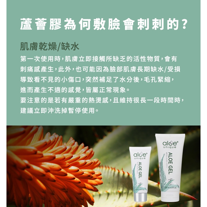 aloe unique 優尼客 開普蘆薈凝膠 75ml 保濕 蘆薈膠 敷臉 曬後修復, , large