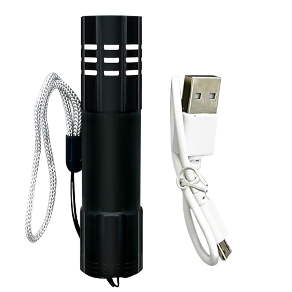 Utility PR-A112 Utility USB Rechargeable LED Flashlight with Charging Cable Two Light Source Modes Lightweight Portable Lighting, , large