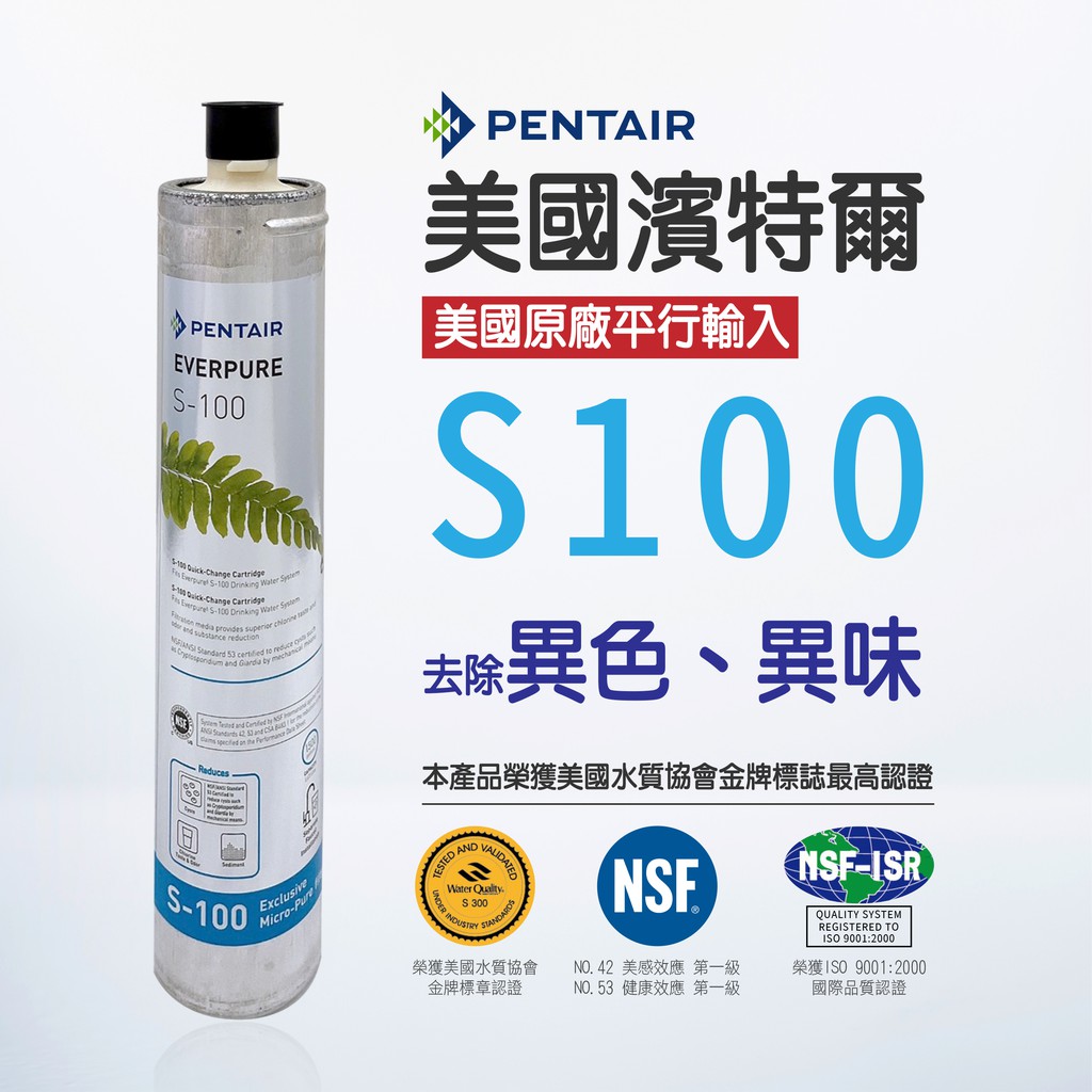 【麗水生活】EVERPURE 愛惠浦S-100愛惠浦單道過濾器-美國原裝進口濾心 餐飲業界首選(整組), , large