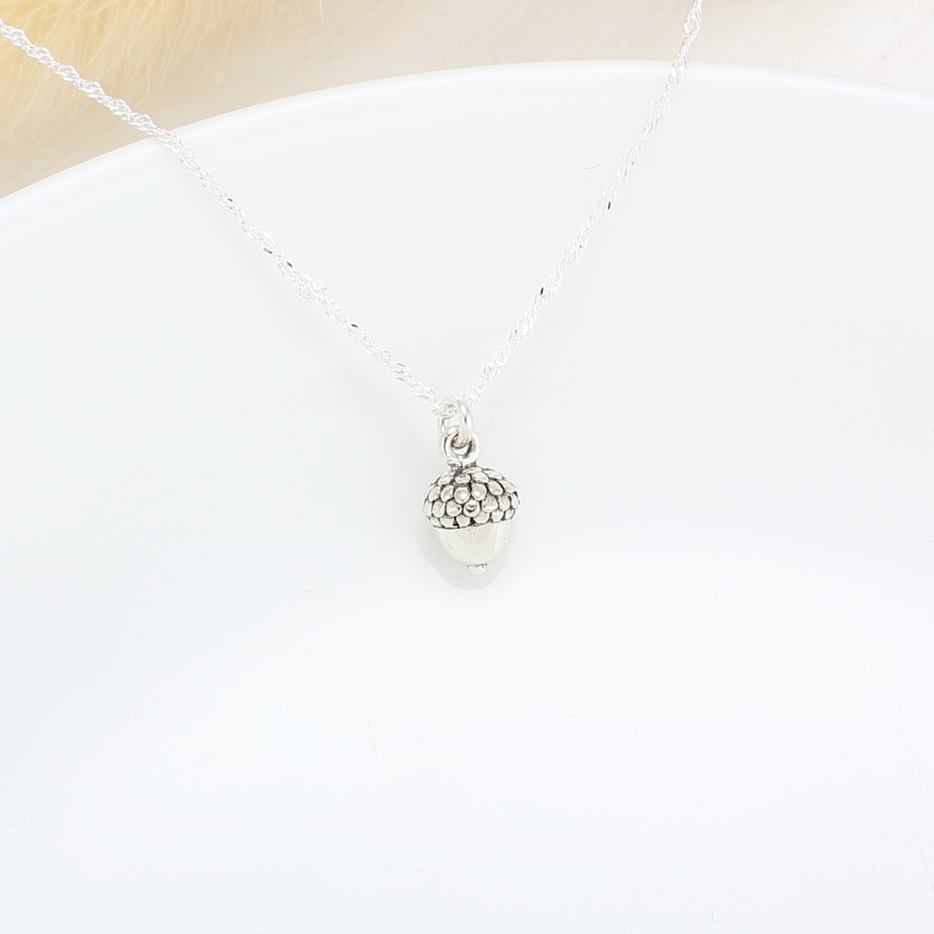 【Angel & Me】Small Forest Acorn s925 sterling silver necklace Christmas gift, , large