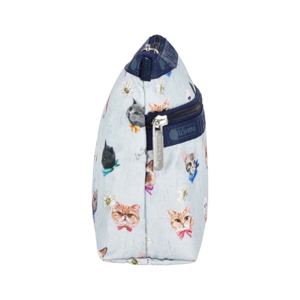 LeSportsac COSMETIC CLUTCH 雙層拉鍊化妝包 - 晴空貓語, , large