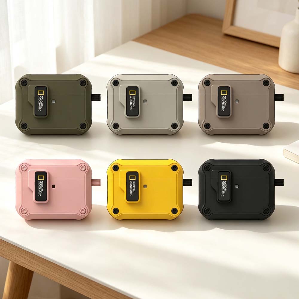 【山水之寶】國家地理 台灣限定粉色 Airpods Pro3保護殼 自動開蓋磁吸耳機保護殼附扣環原廠公司貨, , large