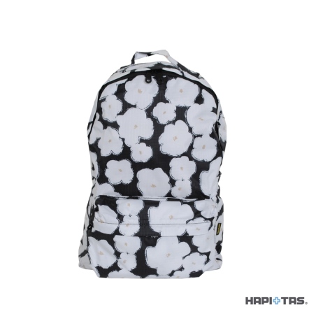 【HAPI+TAS】HAP0112 新型摺疊手提後背包-黑色塗鴉花朵, , large