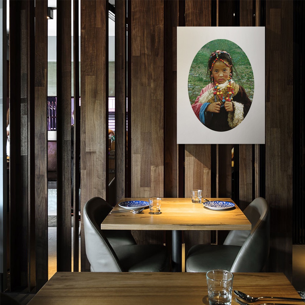 【御畫房】西藏小女孩 國家一級畫師手繪油畫60&times;80cm(VF-04), , large