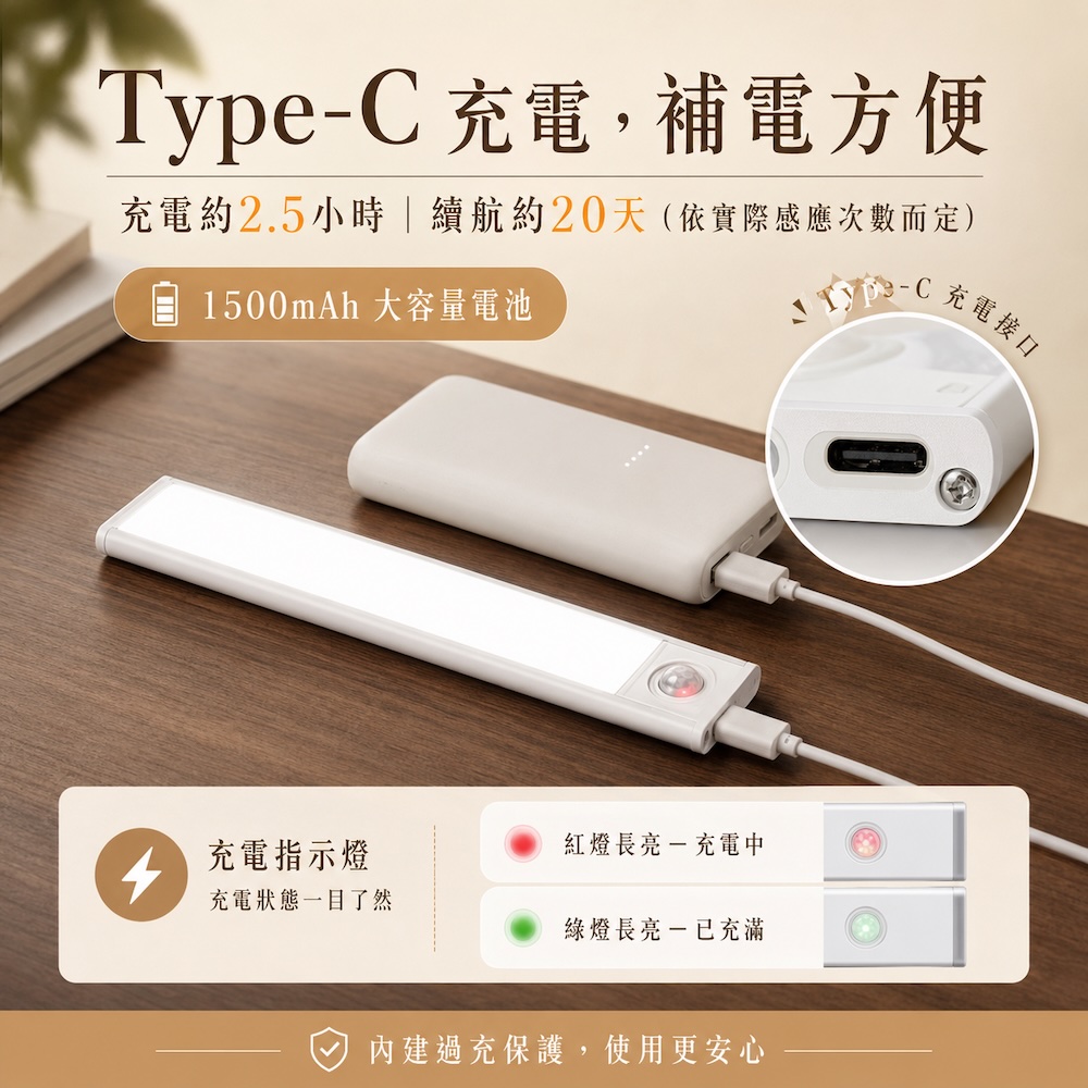 超薄感應磁吸燈【30cm/40cm/50cm】 床頭燈 小夜燈 感應燈 壁燈 三檔色溫 多款尺寸 超薄感應燈 磁吸夜燈 超薄智能感應燈感應燈 LED感應, , large