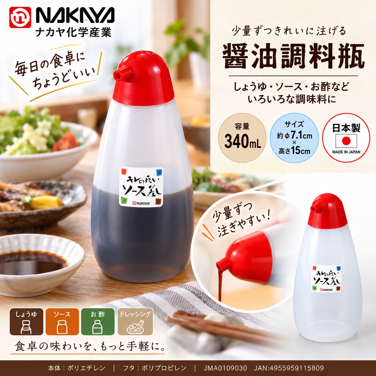 【HIYASU日安工坊】醬油調料瓶 340ml, , large