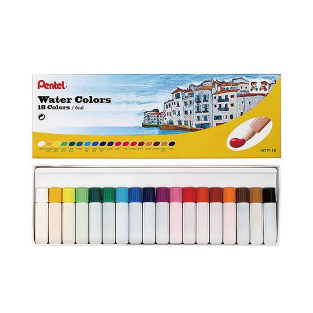 【Pentel 飛龍】軟管水彩18色 /盒 HTP-18 -, , large