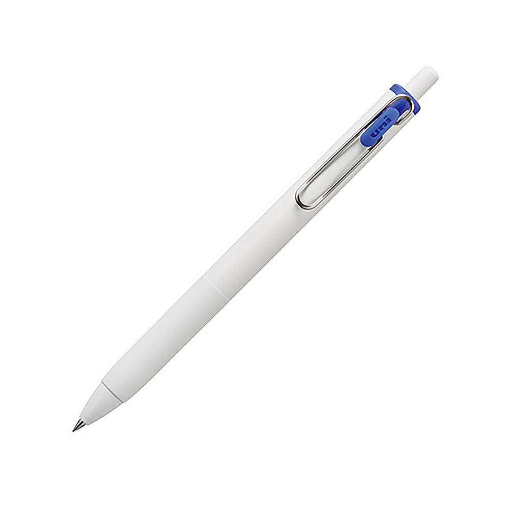 【龍品文創】 三菱 UNI-BALL UMNS-38 ONE 超細自動鋼珠筆 白桿 藍色 0.38mm, , large