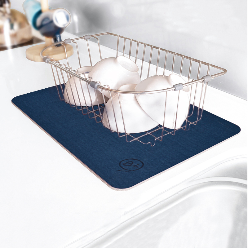 【Monster】 Soft Diatomaceous Earth Absorbent Sink Draining Mat (45x30cm) &ndash; Ocean Blue, , large