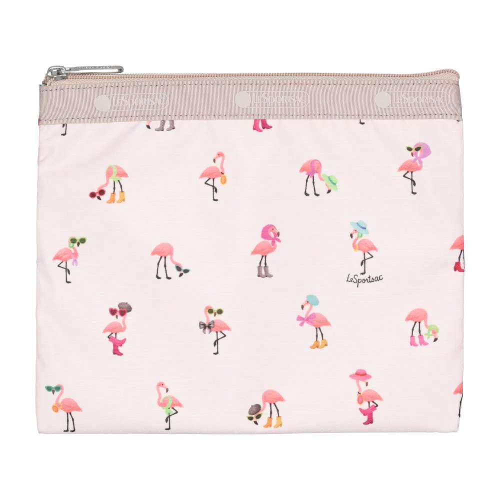 Lesportsac Deluxe Everyday Bag 經典斜背包 側背包 通勤旅行包 女包 男包(紅鶴海島派對), , large