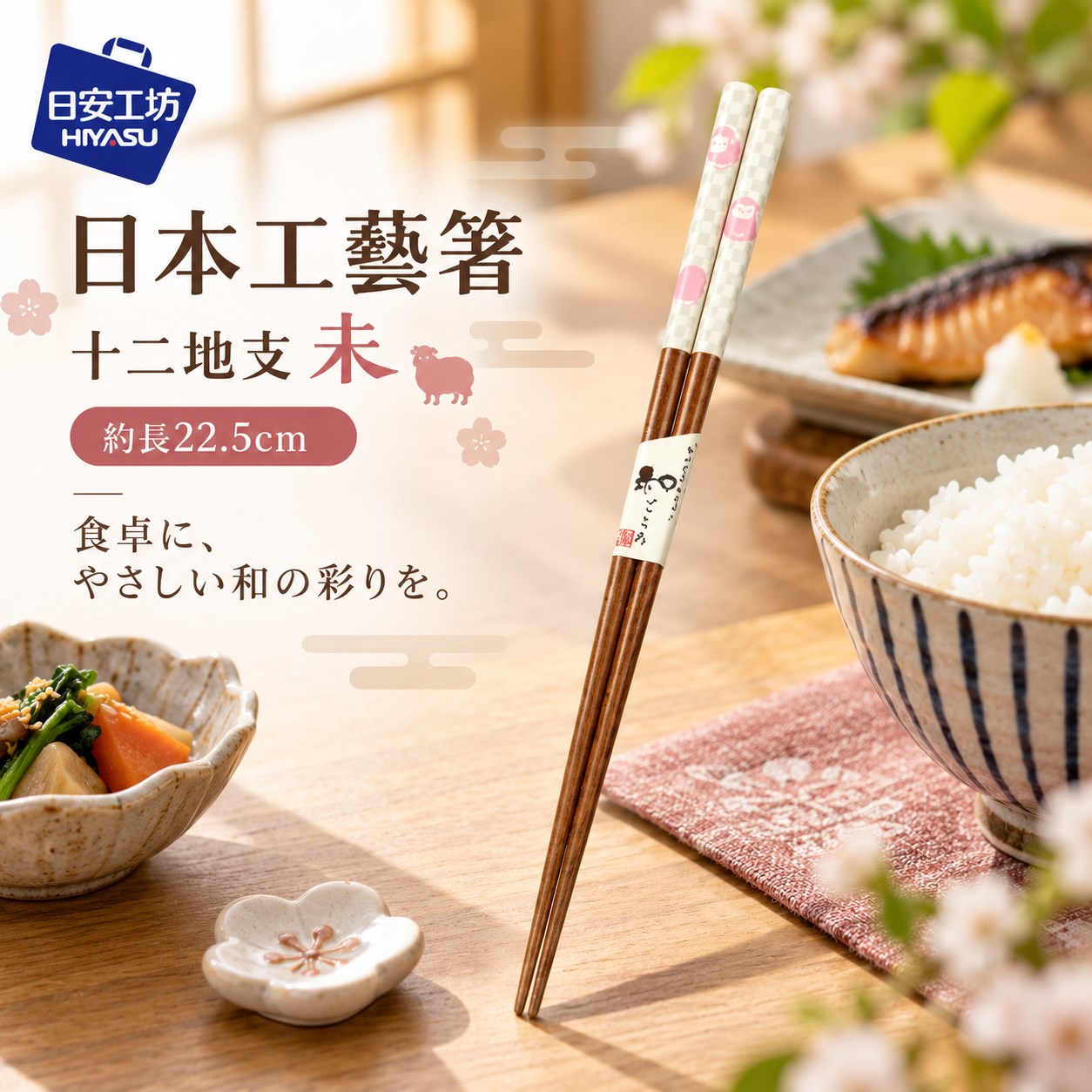 【HIYASU日安工坊】日本工藝箸-十二地支 未, , large