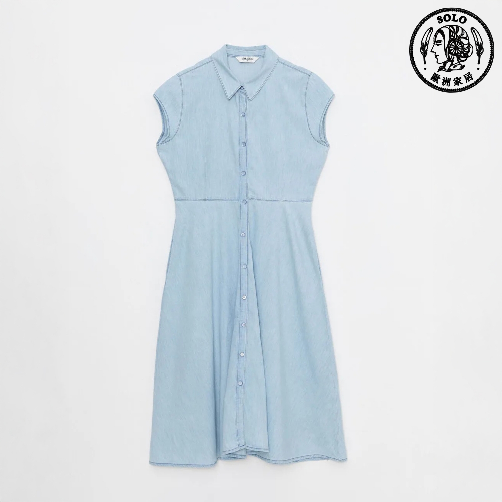 【SOLO Vintage】LCW One-Piece Jeans Skirt 100% Cotton Made in Turkey XS, , large