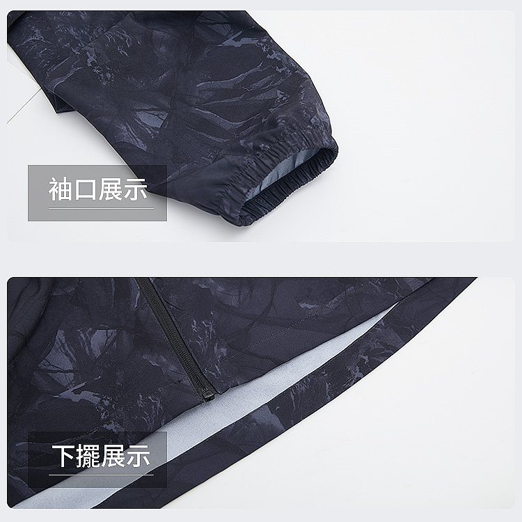 620038女款印花連帽彈力防曬外套 (拉鍊口袋 彈力舒適 連帽遮陽 防曬抗UV), , large