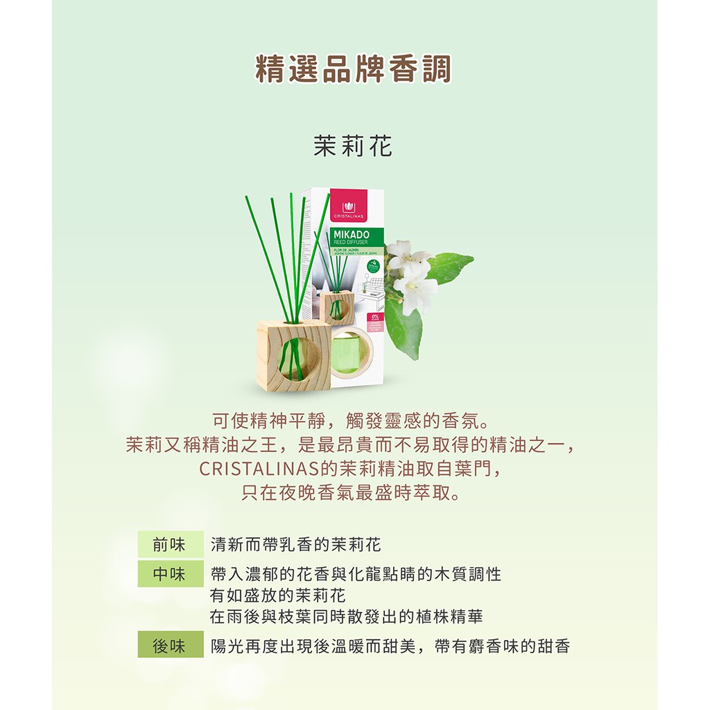 [西班牙CRISTALINAS]小方框植萃香氛 (30ML)- 茉莉花, , large