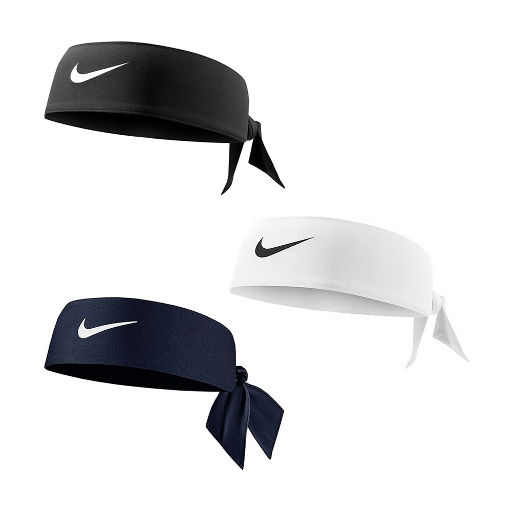 NIKE DRI-FIT 4.0綁帶式頭帶 止汗髮帶 健身 跑步 運動 簡約 吸汗 乾爽 透氣 彈性 柔軟 黑 白 深藍, , large