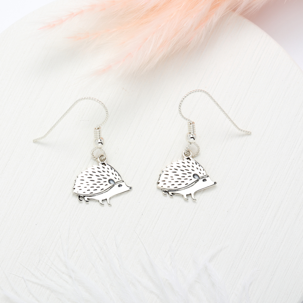 【Angel & Me】Cute Hedgehog s925 sterling silver earrings Birthday gift, , large