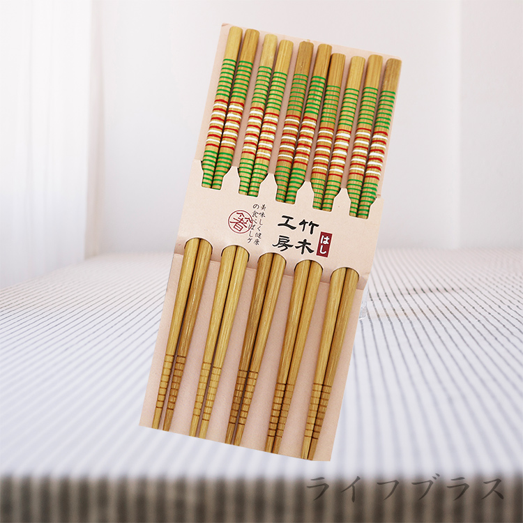竹木工房 上虹碳化竹筷-10雙入x6組, , large