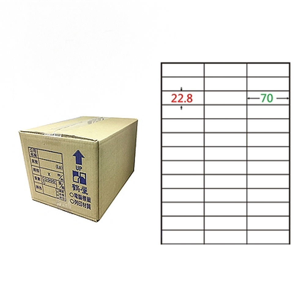 【鶴屋】A4電腦標籤 22.8x70mm 直角 39格 1000張入 / 箱(C2370 LX), , large