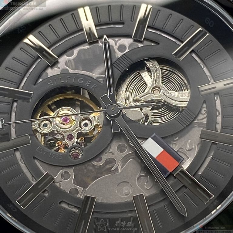 [星晴錶業]TommyHilfiger手錶,44mm,TH00030黑色錶面黑錶殼深黑色米蘭錶帶款, , large