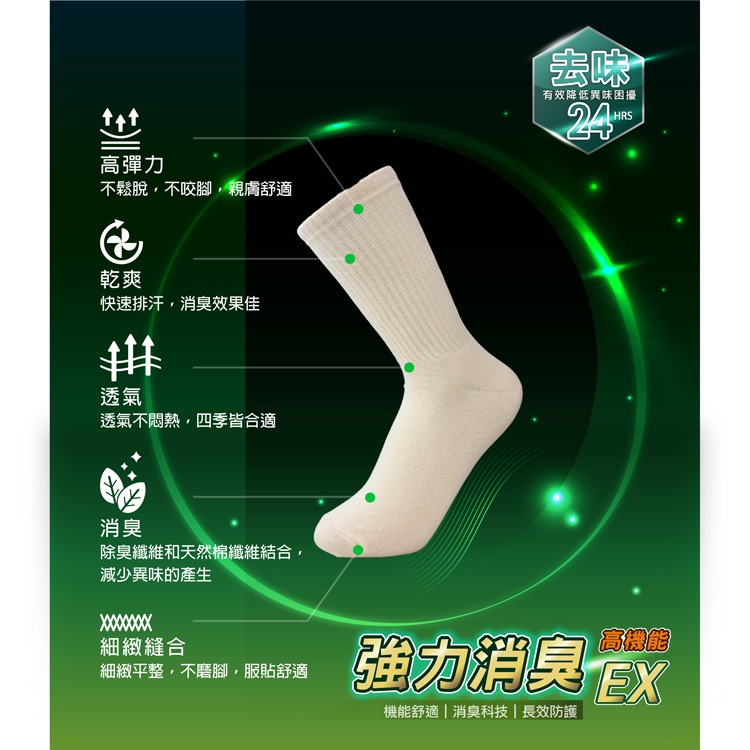 【D&G】女運動長襪-D595 消臭 抑菌 中筒襪 學生襪, , large
