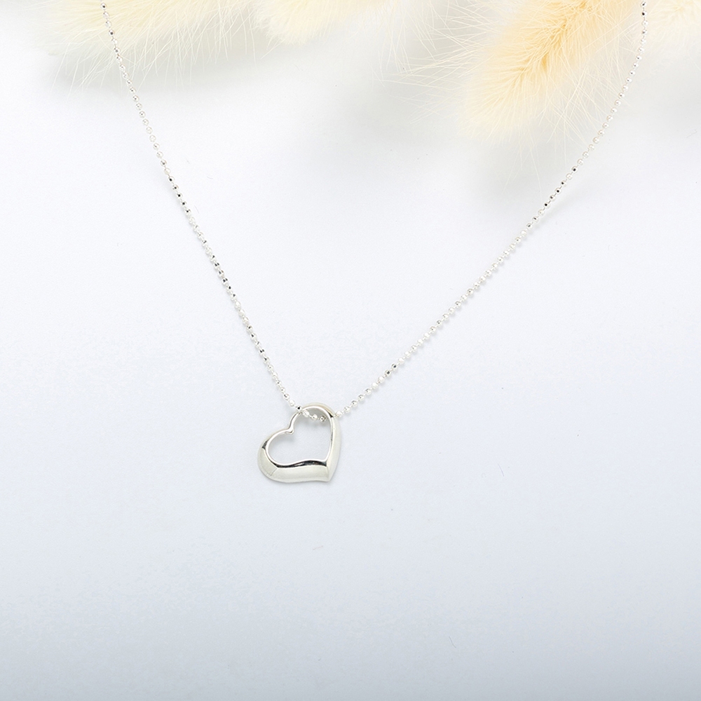 【Angel & Me】Love Big Heart s925 sterling silver necklace Valentines Day gift, , large
