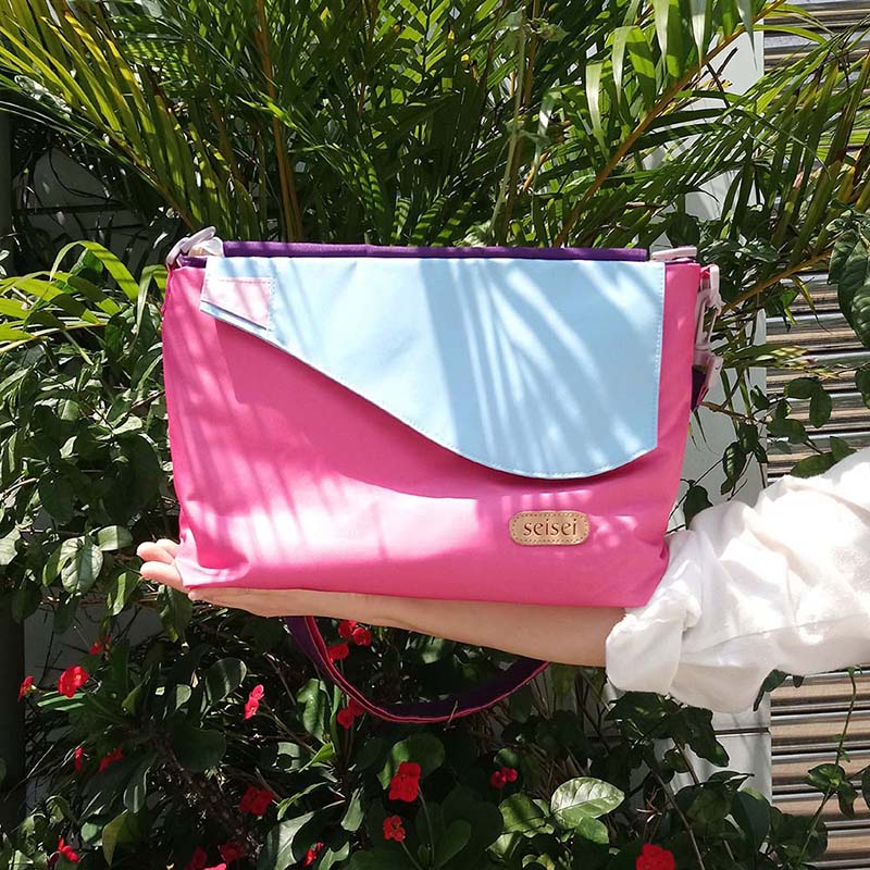 Eco-friendly Crossbody bag & tote bag Two-in-one, Reversible yoyo bag (Ballet slippers), , large