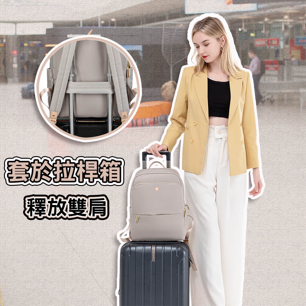SPRNG-尼龍後背包14吋電腦後背包輕旅行後背包商務通勤後背包-多色(0-55083), , large