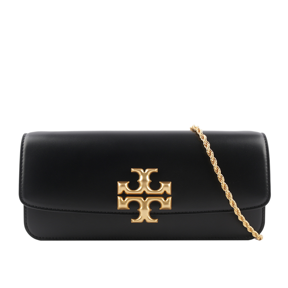 TORY BURCH Eleanor 大標誌牛皮肩背鍊包/手拿包/黑色, , large
