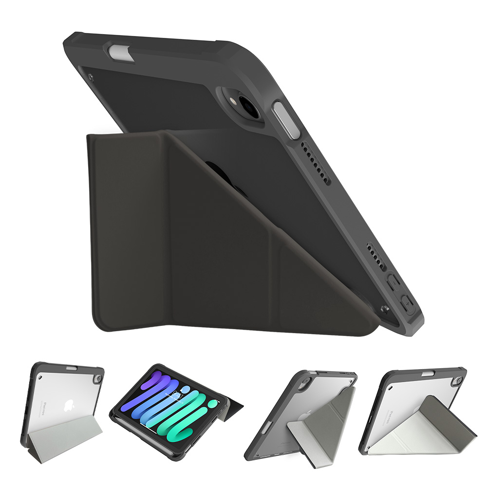 【HIPPORIZZ】iPad mini 8.3吋 Origo 晶透筆槽防摔殼 深灰色, , large